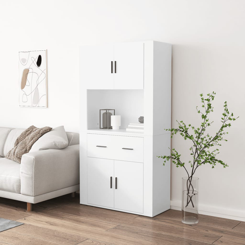 Vidaxl 33 Cm Wide Highboard White 150cm H X 80cm W X 33cm D
